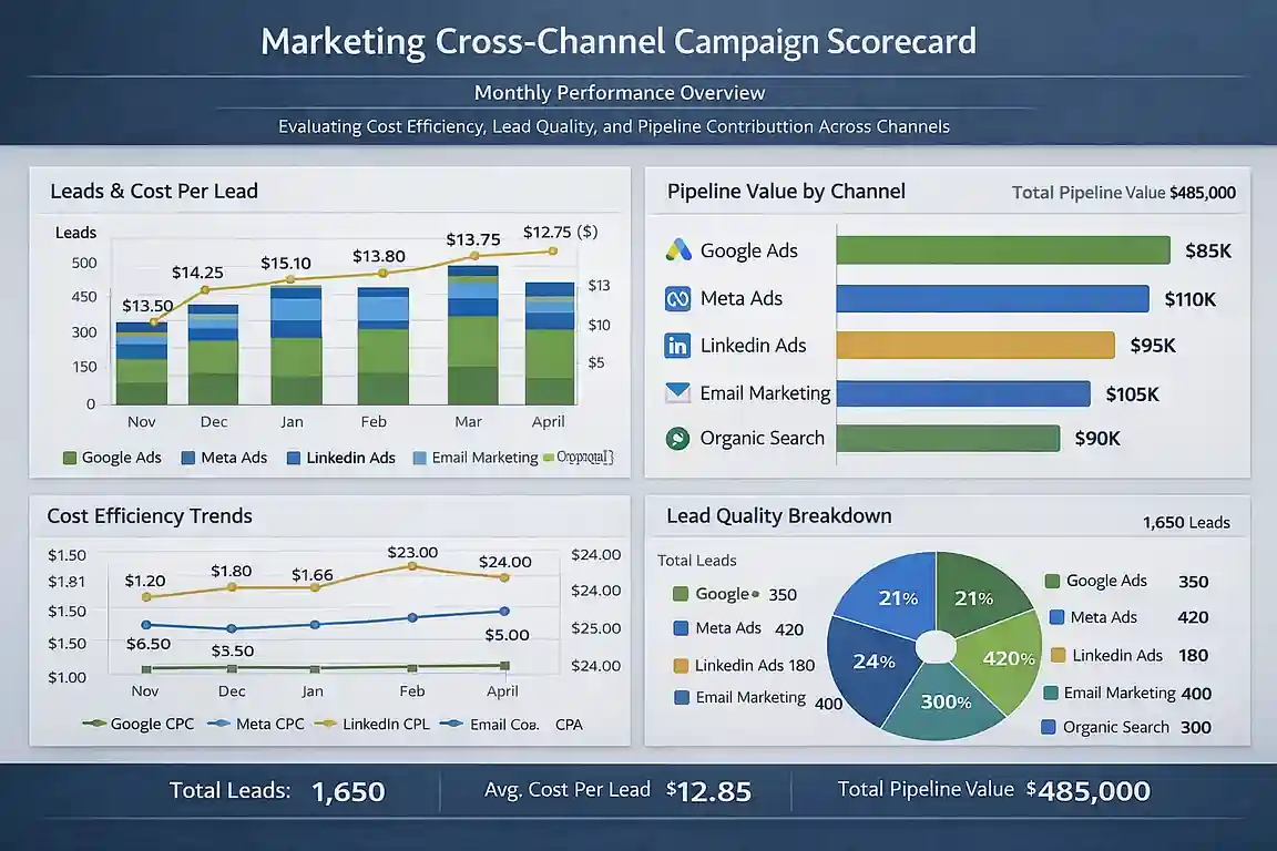 Google Ads and Meta Ads ROI dashboard built by an Australian Looker Studio freelancer